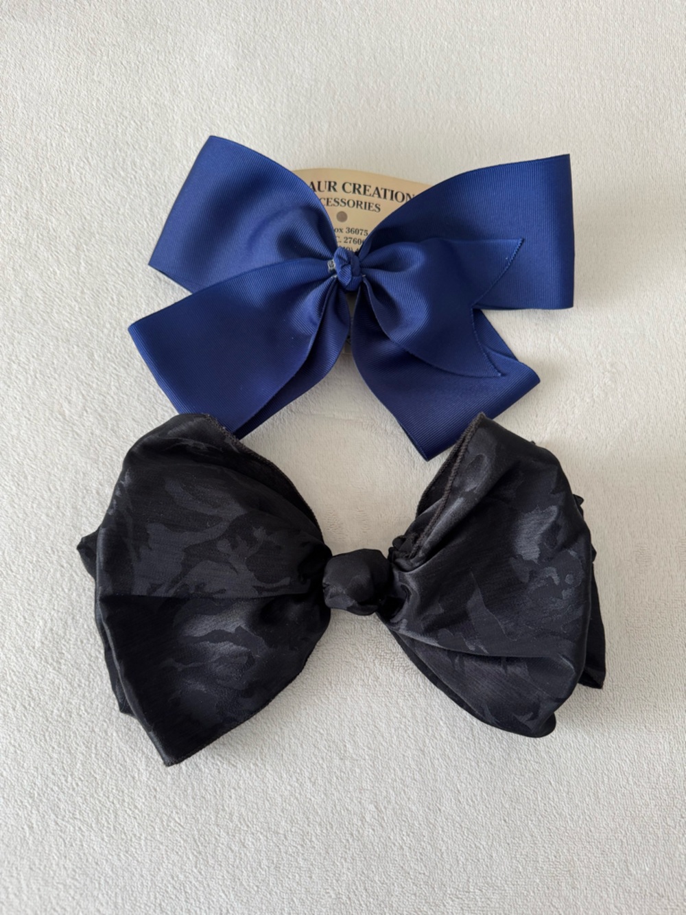 Bundle of 2 Vintage Cottagecore Whimsy Hair Ribbons Clip-in Bow Barrettes